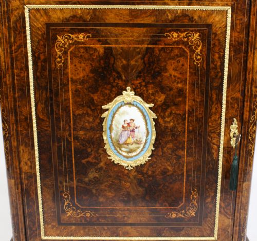 fig 7. Antique Victorian Pier Cabinet Sevres Plaque c.1860 19th Century