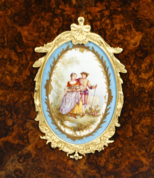 fig 8. Antique Victorian Pier Cabinet Sevres Plaque c.1860 19th Century