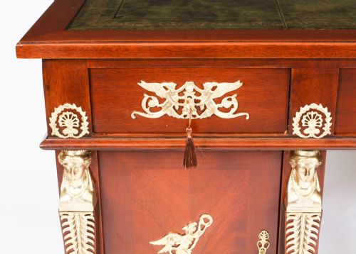 fig 6. Antique French Empire Ormolu Mounted Desk 19th Century