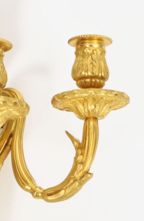 fig 3. Antique Adam Revival Pair Decorative Triple Branch Wall Lights 19th C