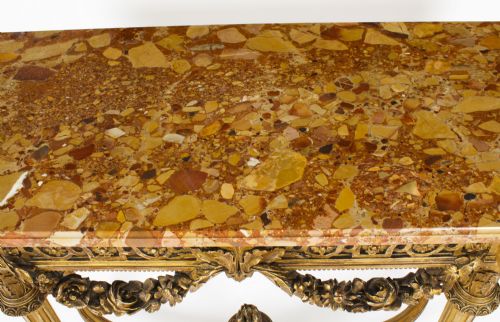 fig 3. Antique Louis XV Revival Carved Giltwood Console Pier Table c.1830 19th C