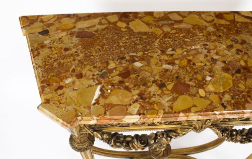 fig 4. Antique Louis XV Revival Carved Giltwood Console Pier Table c.1830 19th C