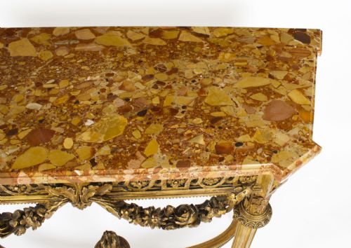 fig 5. Antique Louis XV Revival Carved Giltwood Console Pier Table c.1830 19th C