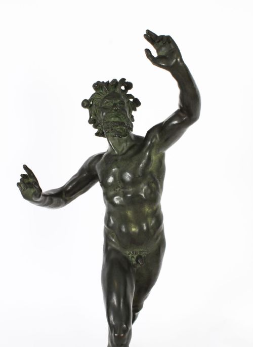 fig 1. Antique Large 79cm 2ft 6inch Bronze of Pan Dancing G.Nisini Circa 1830 19th C