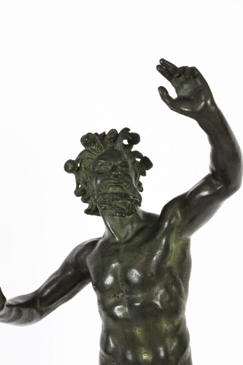 fig 2. Antique Large 79cm 2ft 6inch Bronze of Pan Dancing G.Nisini Circa 1830 19th C