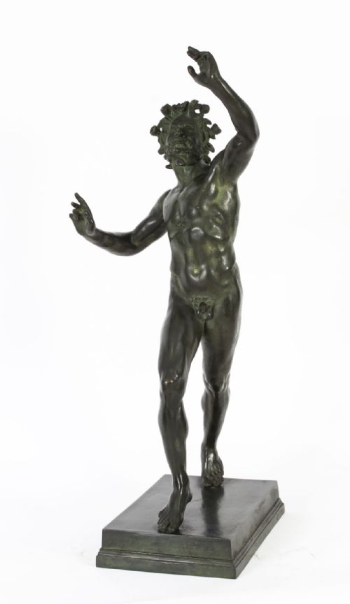 fig 3. Antique Large 79cm 2ft 6inch Bronze of Pan Dancing G.Nisini Circa 1830 19th C