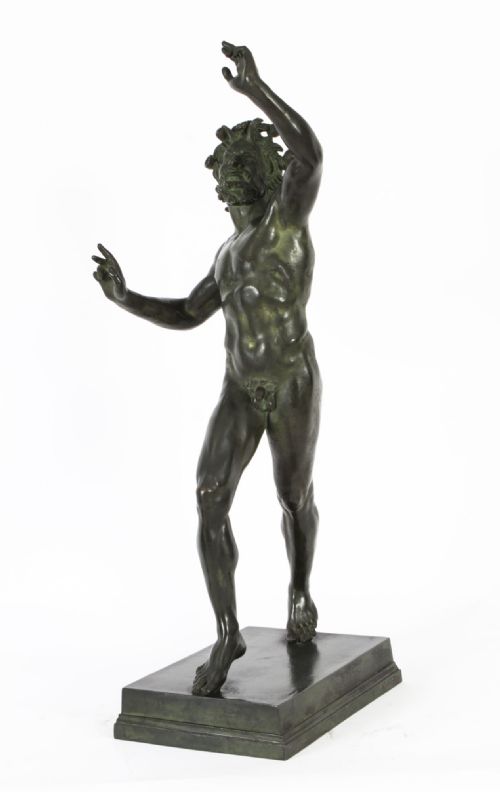 fig 4. Antique Large 79cm 2ft 6inch Bronze of Pan Dancing G.Nisini Circa 1830 19th C