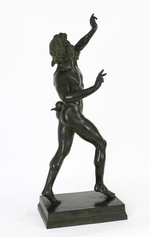 fig 8. Antique Large 79cm 2ft 6inch Bronze of Pan Dancing G.Nisini Circa 1830 19th C