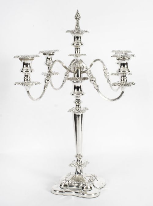 Antique Victorian Silver Plate Candelabra Centerpiece 19th C
