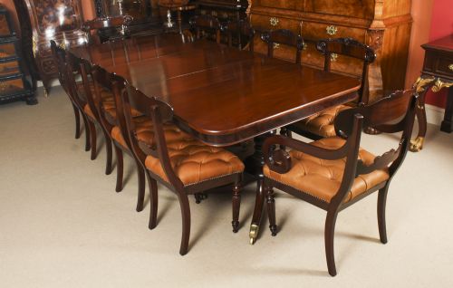 ANTIQUE 8FT REGENCY METAMORPHIC 3 PILLAR DINING TABLE C1820 19TH C - ADDITIONAL PHOTO 1
