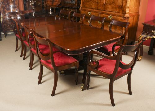 ANTIQUE 8FT REGENCY METAMORPHIC 3 PILLAR DINING TABLE C1820 19TH C - ADDITIONAL PHOTO 2