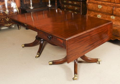 ANTIQUE 8FT REGENCY METAMORPHIC 3 PILLAR DINING TABLE C1820 19TH C - ADDITIONAL PHOTO 6
