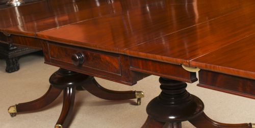 ANTIQUE 8FT REGENCY METAMORPHIC 3 PILLAR DINING TABLE C1820 19TH C - ADDITIONAL PHOTO 12