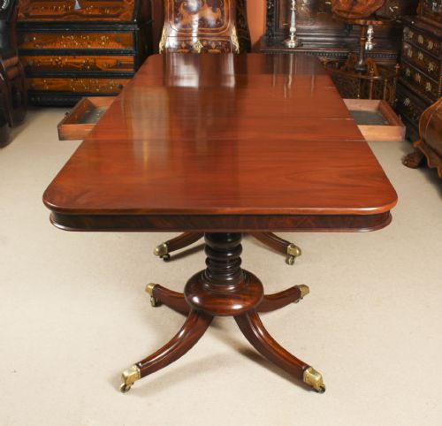 ANTIQUE 8FT REGENCY METAMORPHIC 3 PILLAR DINING TABLE C1820 19TH C - ADDITIONAL PHOTO 14