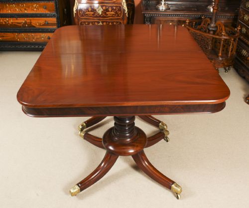 ANTIQUE 8FT REGENCY METAMORPHIC 3 PILLAR DINING TABLE C1820 19TH C - ADDITIONAL PHOTO 16