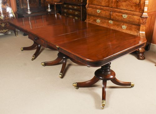 ANTIQUE 8FT REGENCY METAMORPHIC 3 PILLAR DINING TABLE C1820 19TH C - ADDITIONAL PHOTO 21