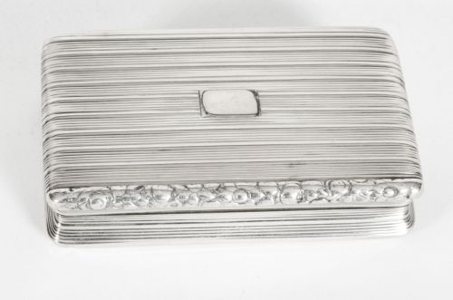 fig 1. Antique George III Silver Snuff Box Birmingham 1817 19th C
