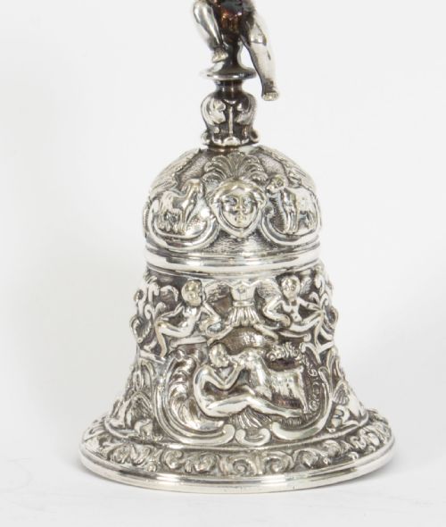 fig 3. Antique Silver Plated Hand Bell Renaissance Revival 19th Century
