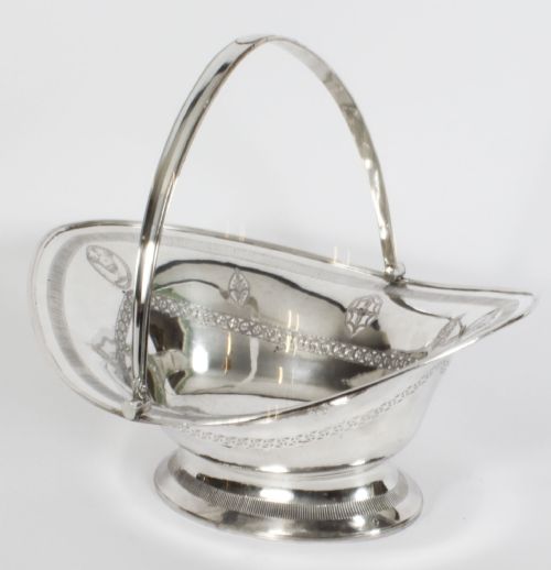 fig 2. Antique George III Old Sheffield Silver on Copper Basket Circa 1780 18th C
