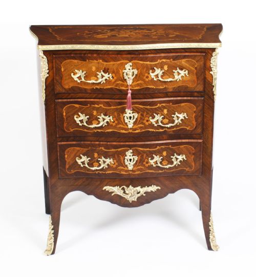 ANTIQUE FRENCH LOUIS REVIVAL KINGWOOD MARQUETRY COMMODE C1880 - ADDITIONAL PHOTO 1