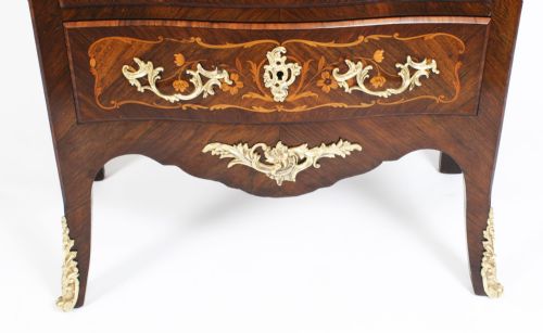 ANTIQUE FRENCH LOUIS REVIVAL KINGWOOD MARQUETRY COMMODE C1880 - ADDITIONAL PHOTO 10