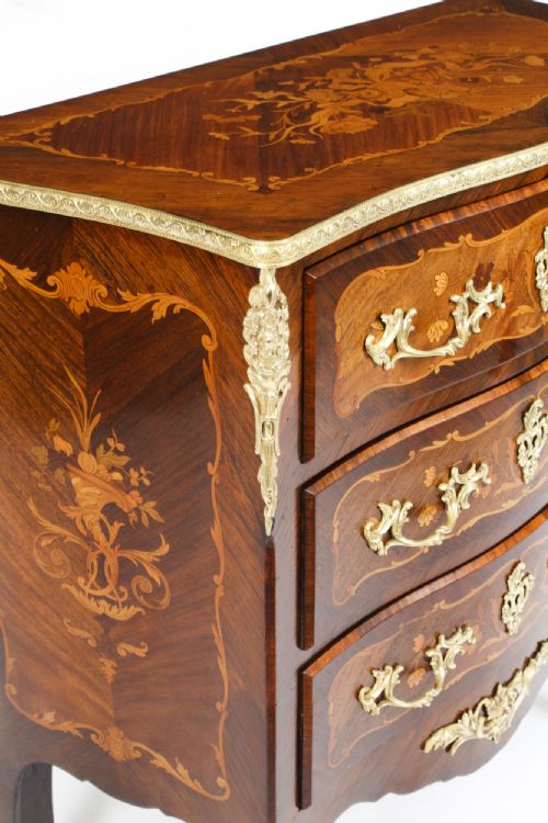 ANTIQUE FRENCH LOUIS REVIVAL KINGWOOD MARQUETRY COMMODE C1880 - ADDITIONAL PHOTO 12