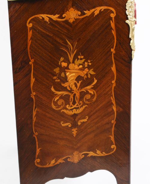 ANTIQUE FRENCH LOUIS REVIVAL KINGWOOD MARQUETRY COMMODE C1880 - ADDITIONAL PHOTO 13