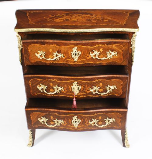 ANTIQUE FRENCH LOUIS REVIVAL KINGWOOD MARQUETRY COMMODE C1880 - ADDITIONAL PHOTO 15