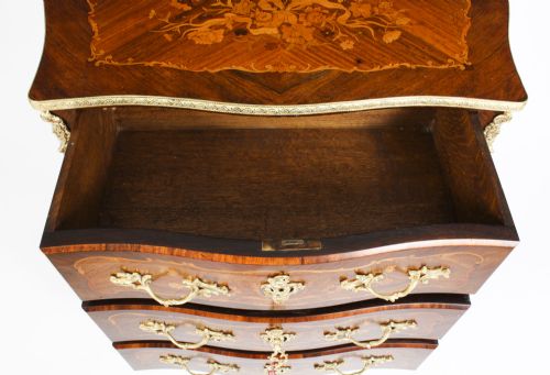 ANTIQUE FRENCH LOUIS REVIVAL KINGWOOD MARQUETRY COMMODE C1880 - ADDITIONAL PHOTO 18