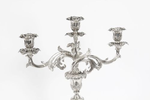fig 4. Antique Pair Regency Three Light Candelabra Creswick & Co, C1820 19th C