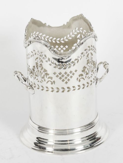 Antique Edwardian Silver Plated Bottle Holder Henry Wilkinson 19th C
