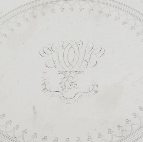 ANTIQUE LARGE ENGLISH VICTORIAN SILVER PLATED SALVER 19TH CENTURY - ADDITIONAL PHOTO 5