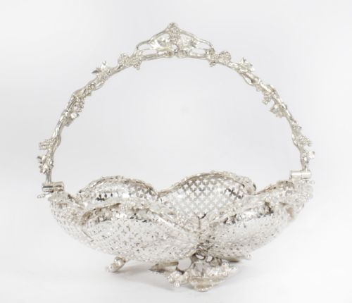 Antique Victorian Silver Plated Fruit Basket C1880 19th Century
