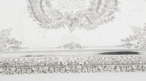 ANTIQUE SILVER PLATED SALVER BY FENTON RUSSEL C1880 19TH C - ADDITIONAL PHOTO 6
