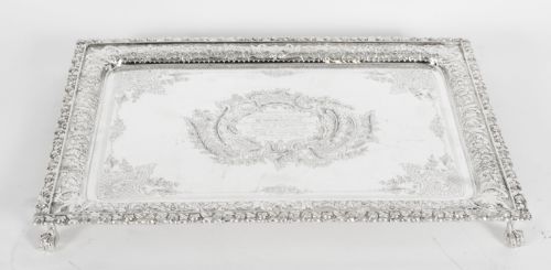 ANTIQUE SILVER PLATED SALVER BY FENTON RUSSEL C1880 19TH C - ADDITIONAL PHOTO 8