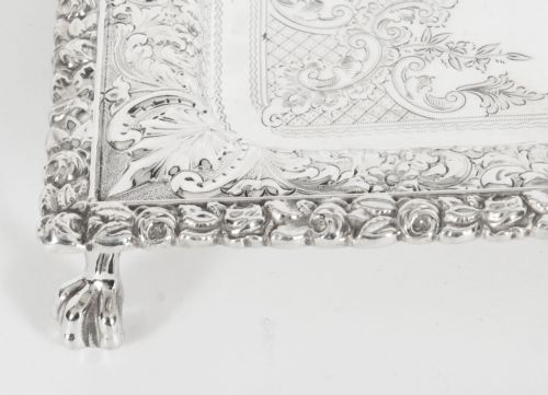 ANTIQUE SILVER PLATED SALVER BY FENTON RUSSEL C1880 19TH C - ADDITIONAL PHOTO 12