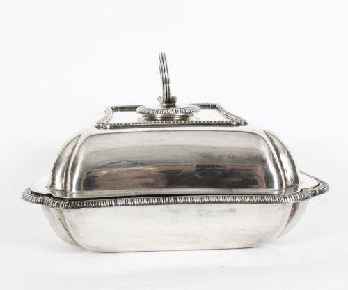 ANTIQUE PAIR SILVER PLATED ENTREE DISHES ELKINGTON DATED 1888 19TH CENTURY - ADDITIONAL PHOTO 4