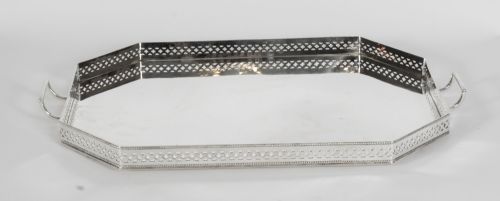 fig 1. Antique Victorian Silver Plated Gallery Tray Thomas Wilkinson Circa 1880