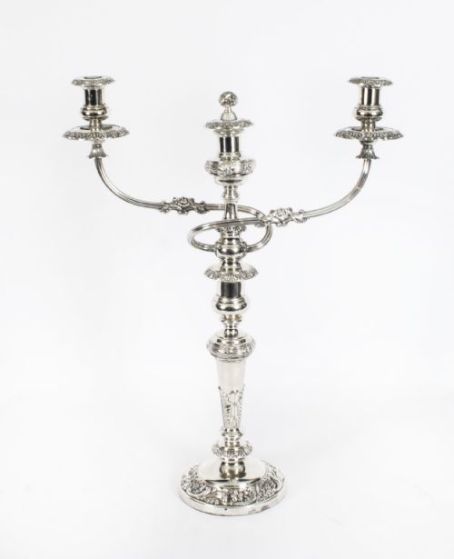 fig 1. Antique Pair Regency Old Sheffield Plate Candelabra C1820 19th C
