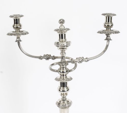 fig 2. Antique Pair Regency Old Sheffield Plate Candelabra C1820 19th C
