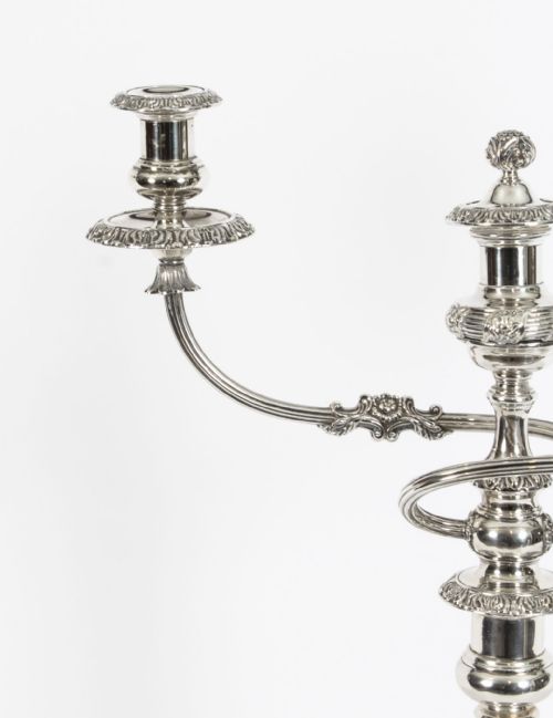 fig 3. Antique Pair Regency Old Sheffield Plate Candelabra C1820 19th C
