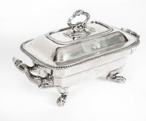Antique Old George III Sheffield Silver Plated Butter Dish 19th C
