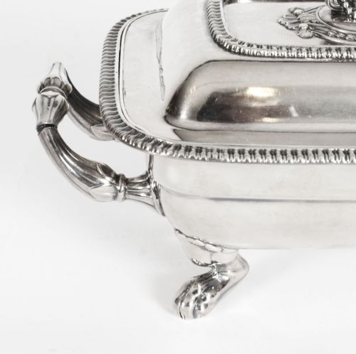 fig 5. Antique Old George III Sheffield Silver Plated Butter Dish 19th C
