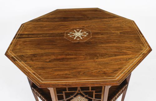 fig 1. Antique Large 3ft 6 Gonçalo Alves Occasional Side Centre Table 19th C