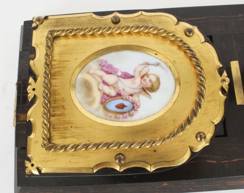 fig 3. Antique Victorian Betjemann's Porcelain Coromandel Book Slide 19th C