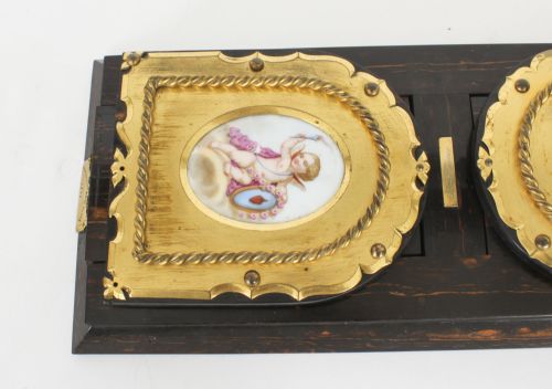fig 4. Antique Victorian Betjemann's Porcelain Coromandel Book Slide 19th C