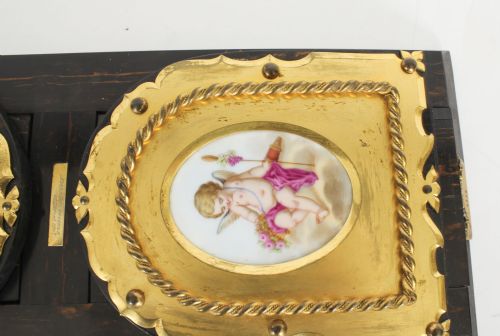 fig 5. Antique Victorian Betjemann's Porcelain Coromandel Book Slide 19th C
