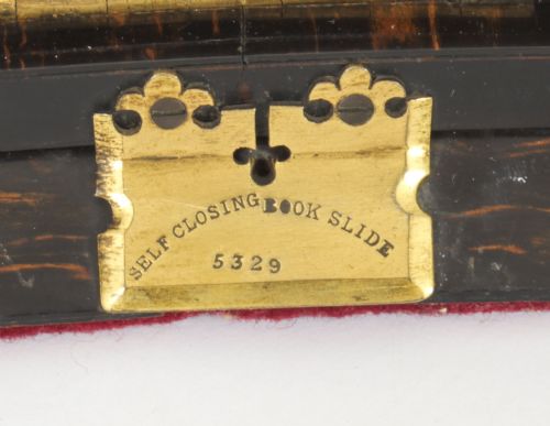 fig 9. Antique Victorian Betjemann's Porcelain Coromandel Book Slide 19th C