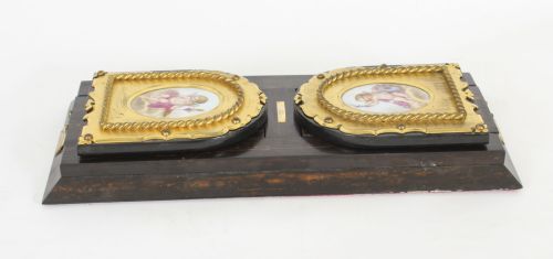 fig 10. Antique Victorian Betjemann's Porcelain Coromandel Book Slide 19th C