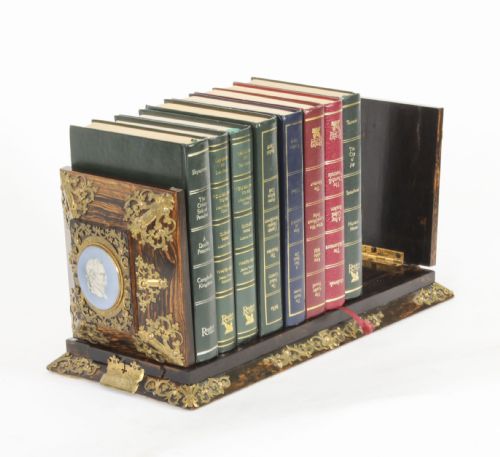 fig 1. Antique Betjemann's Coromandel & Wedgewood Book Slide 19th C
